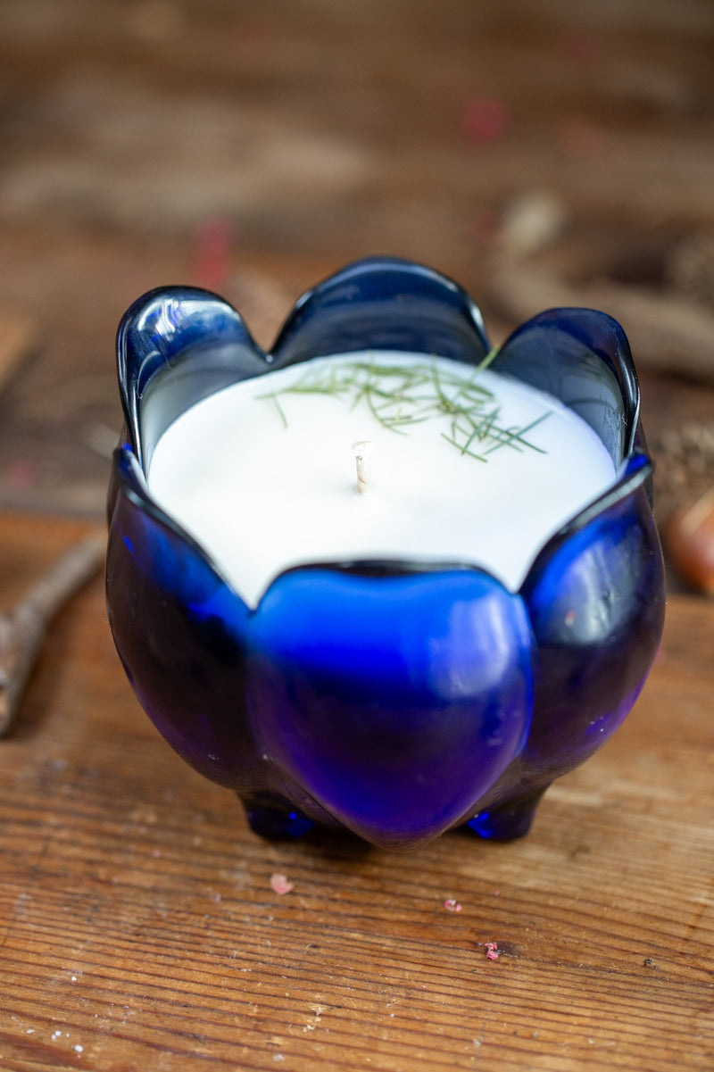 קערת פרח לוטוס כחולה