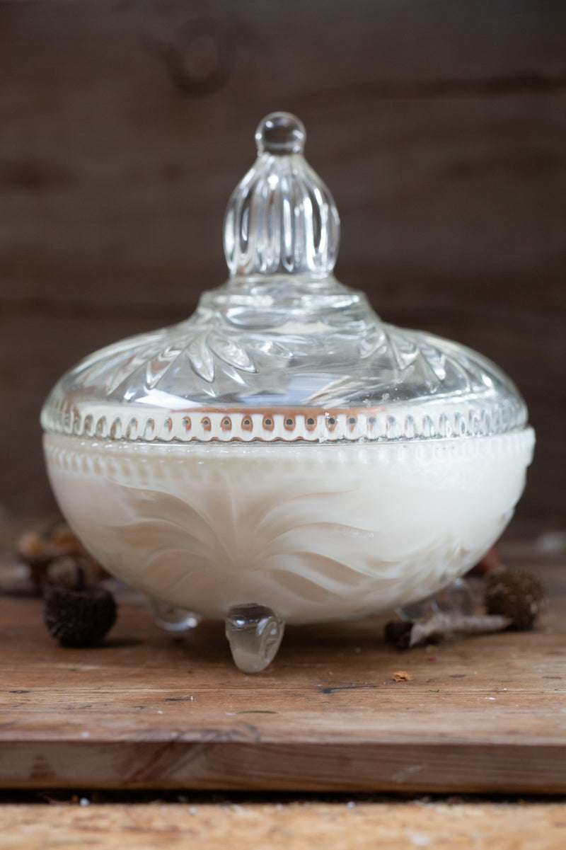 קערת קריסטל וינטג’ עם מכסה