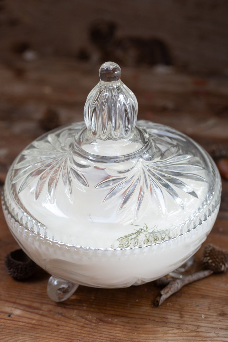 קערת קריסטל וינטג’ עם מכסה