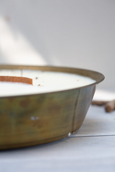 קערת פליז שטוחה בעבודת יד