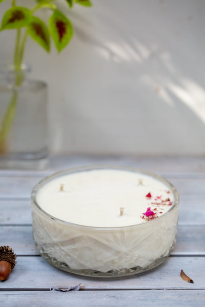 קערת קריסטל וינטג' בוהמיינית