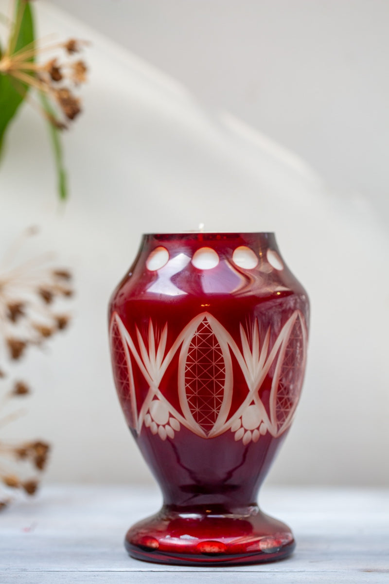 גביע קריסטל בוהמייני RUBY RED