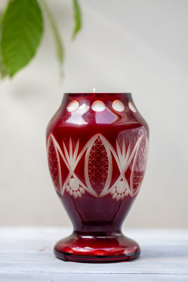 גביע קריסטל בוהמייני RUBY RED