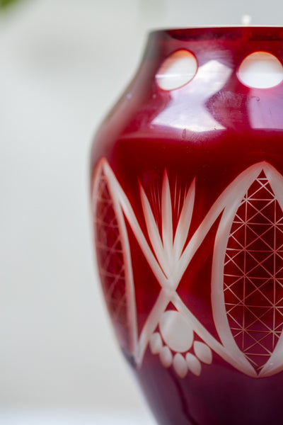 גביע קריסטל בוהמייני RUBY RED