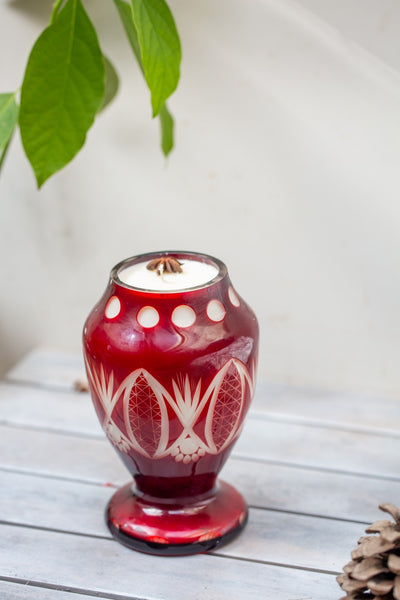 גביע קריסטל בוהמייני RUBY RED