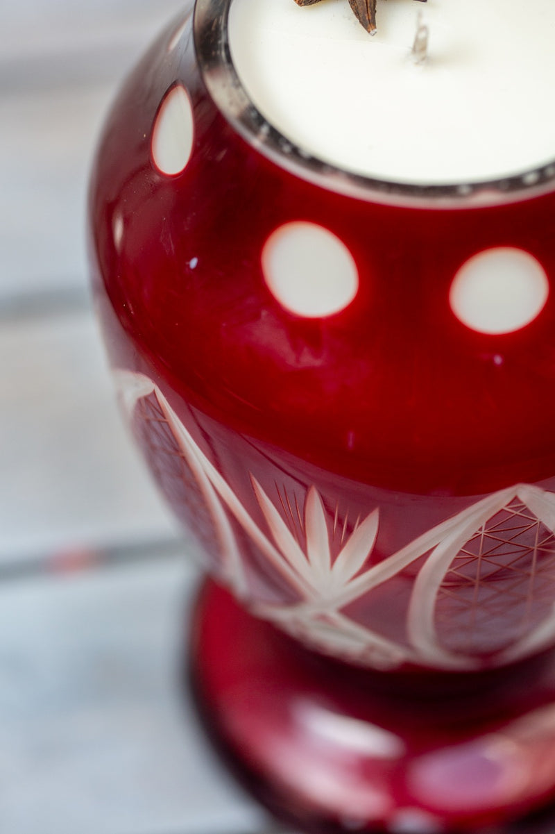 גביע קריסטל בוהמייני RUBY RED