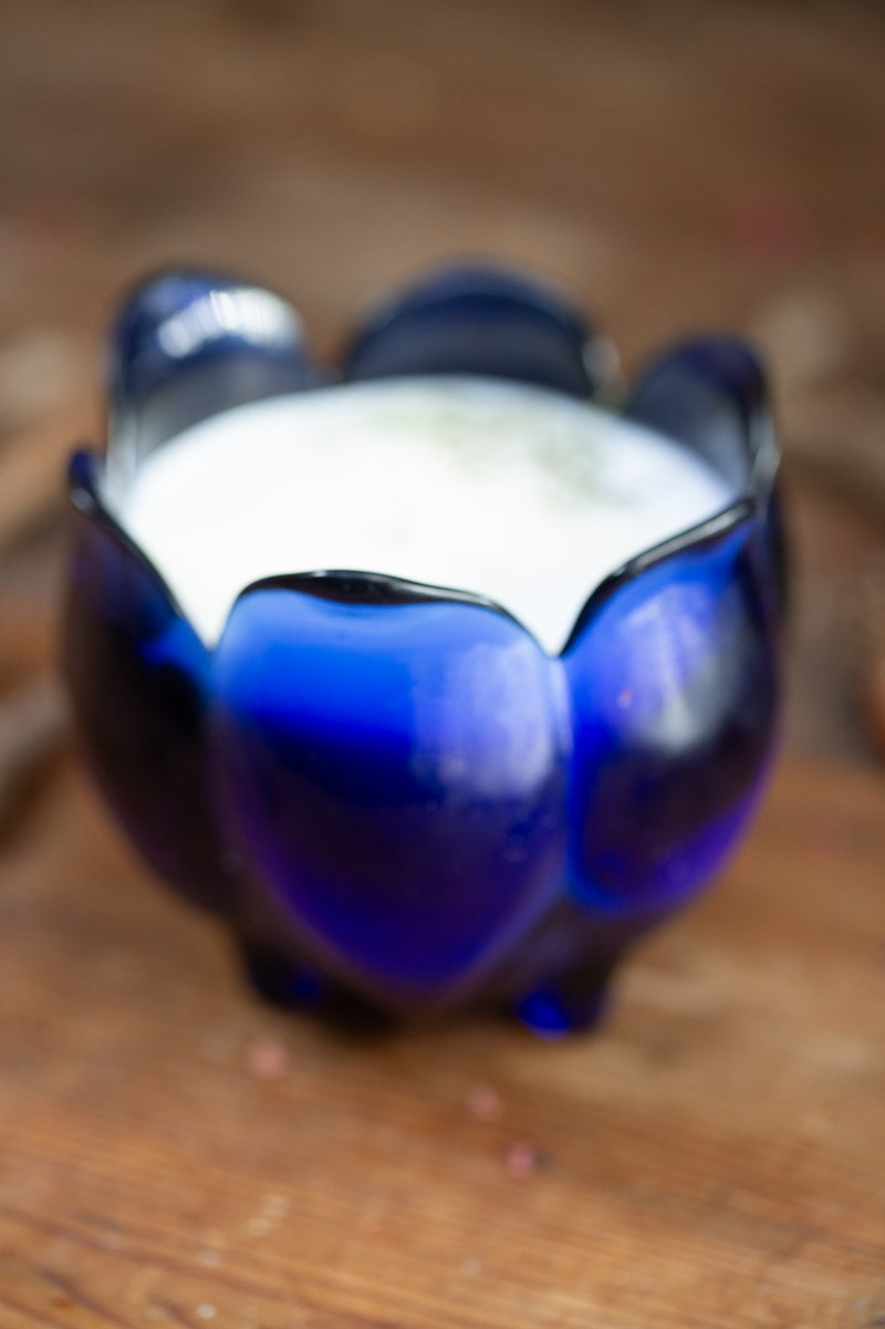 קערת פרח לוטוס כחולה