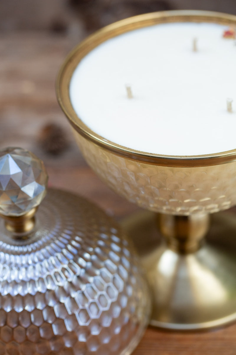 קופסת קריסטל אובלית עם מכסה