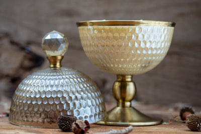 קופסת קריסטל אובלית עם מכסה