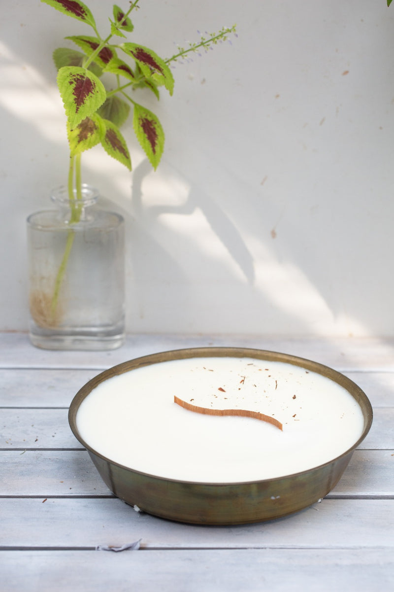 קערת פליז שטוחה בעבודת יד